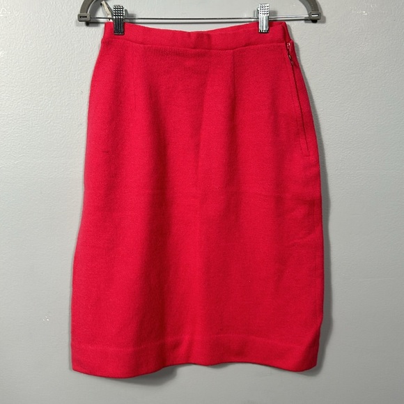 St Michael Shetland Wool Knit Skirt Sweater Set Pink size 12 vintage - Picture 9 of 14